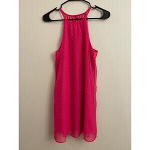 The Vanity‎ Room Hot Pink Swiss Dot Mini Dress XS Summer Beach Party Elegant
